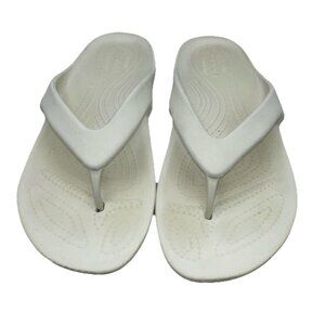 Crocs Flip Flop Women's White Comfort Sandal Thongs Zorries Beach Summer Croc